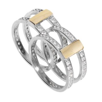 OSTSEE-SCHMUCK Silberring - Sunny Exklusiv - Silber 925/000 & Gold 585/000 - (1-tlg)