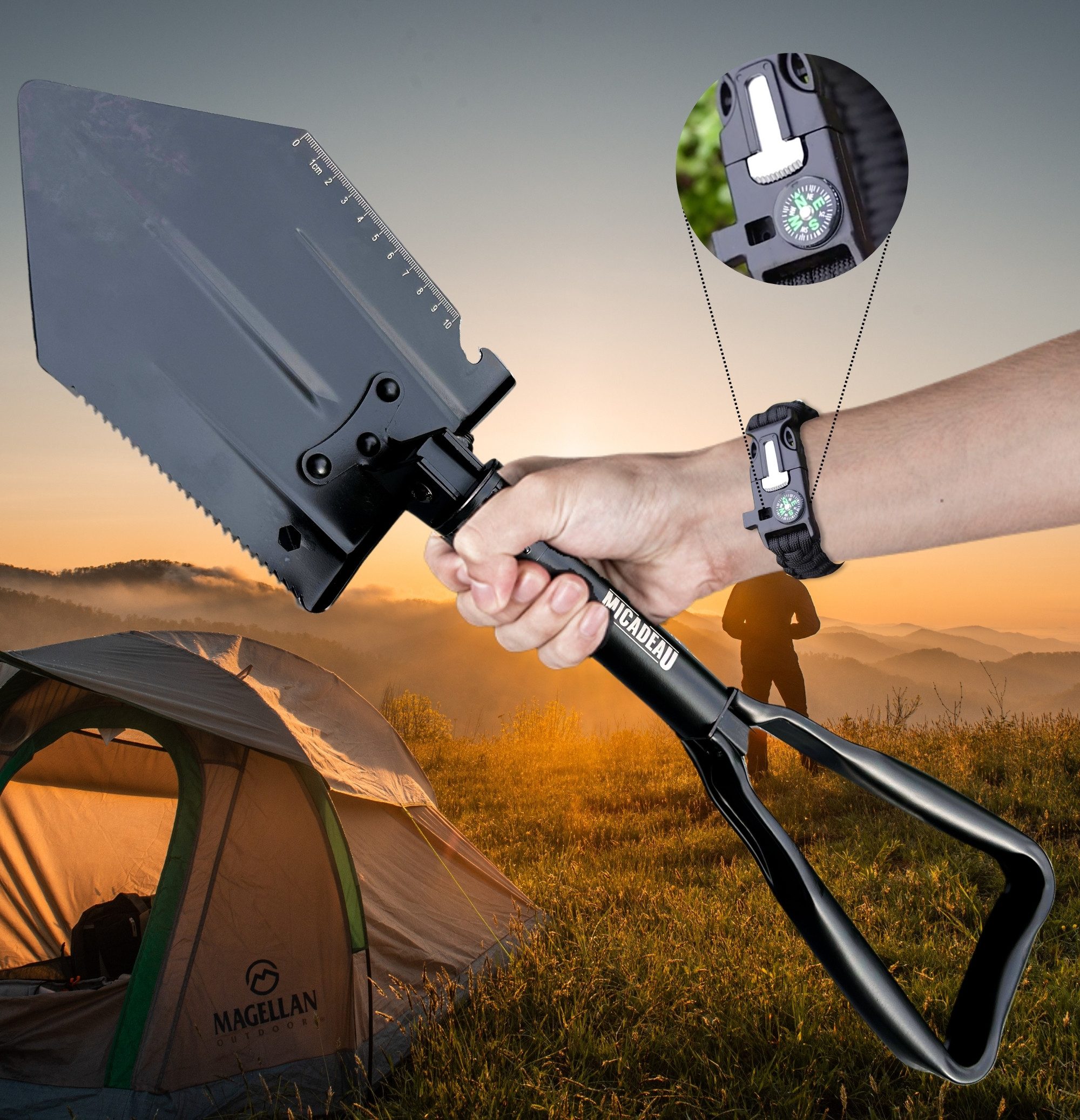Lucadeau Spaten Klappspaten Outdoor, Geburtstagsgeschenk, Papa günstig online kaufen