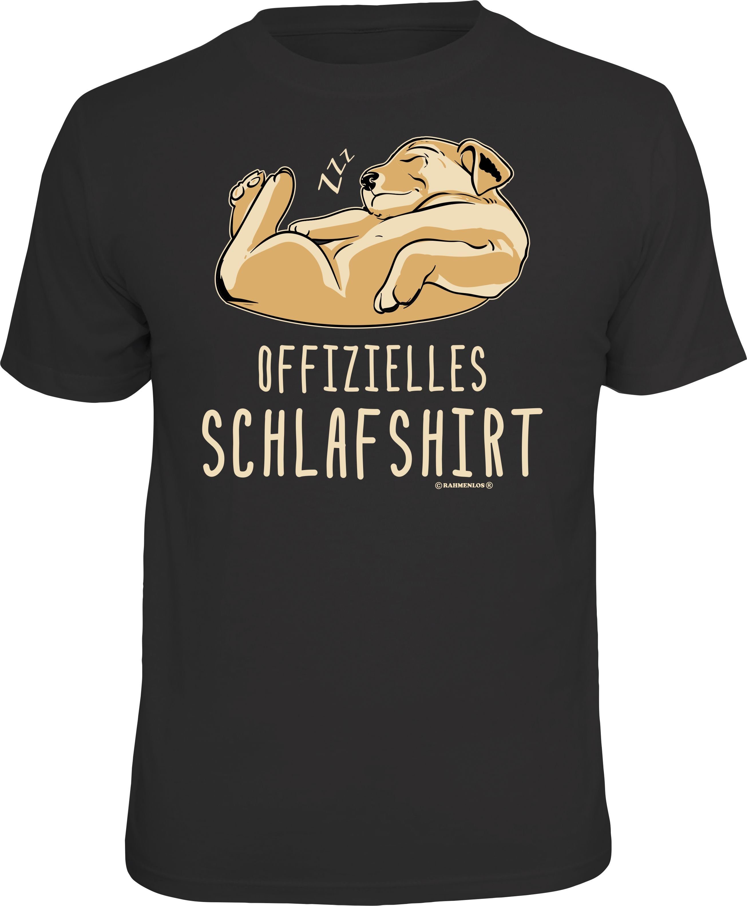 RAHMENLOS® T-Shirt Offizielles Schlafshirt süsser Hund