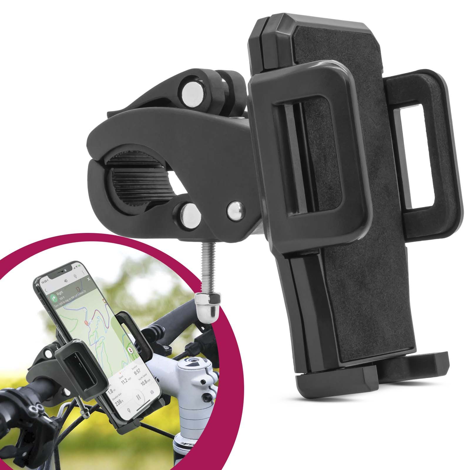 Mobilefox Smartphone-Halterung Fahrrad Handy Halterung Universal Lenker Halter Smartphone Schwarz