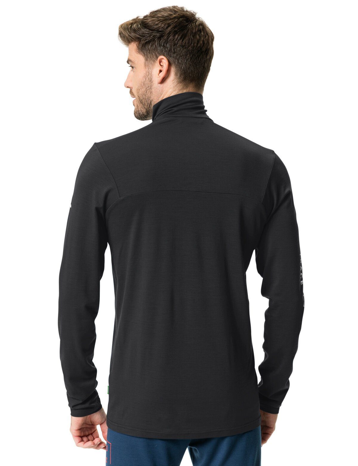 black LS Wool Men's (1-tlg) T-Shirt uni T-Shirt Halfzip Monviso VAUDE
