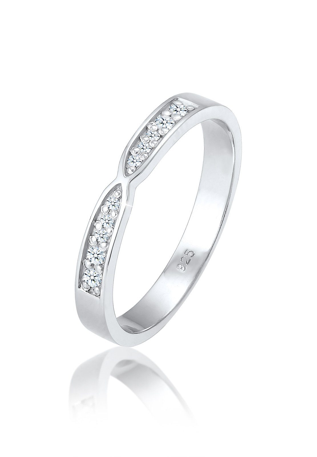 ct) Silber (0.09 Elli Diamant Brillant 925 Verlobungsring DIAMONDS Bandring