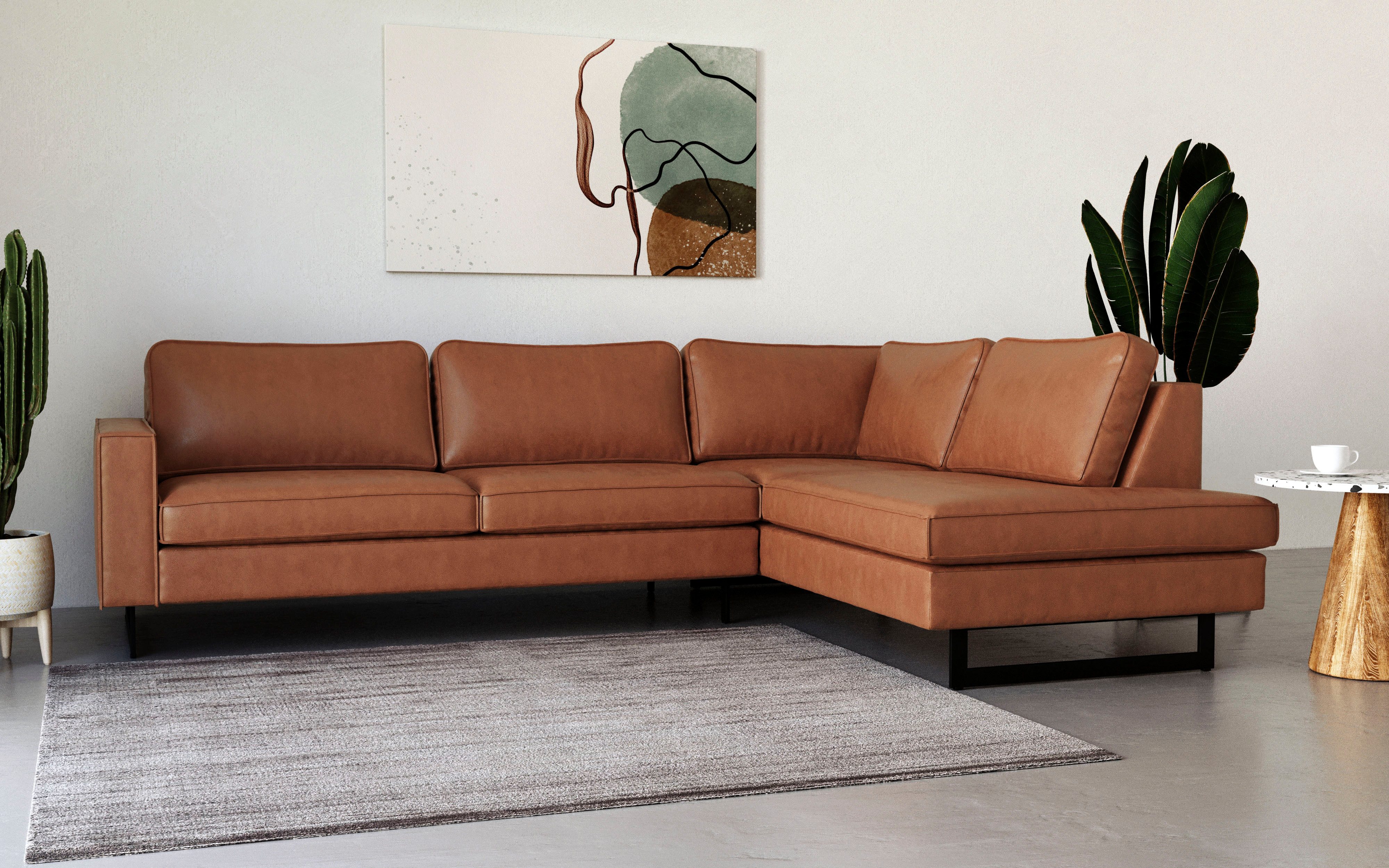 Places of Style Ecksofa "Pinto, 290 cm, Cord, Chenille, Lederoptik, Ottoman günstig online kaufen