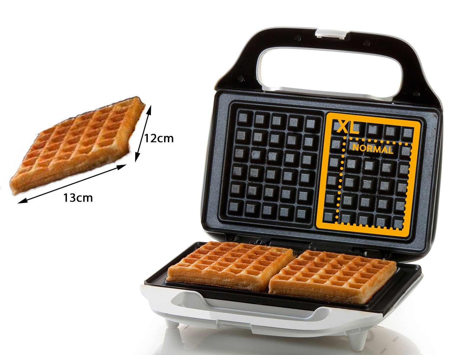 Domo Waffeleisen, 900 W, für 2 Belgische & Brüsseler Waffeln Doppel Wafflemaker mit Waffelgabel