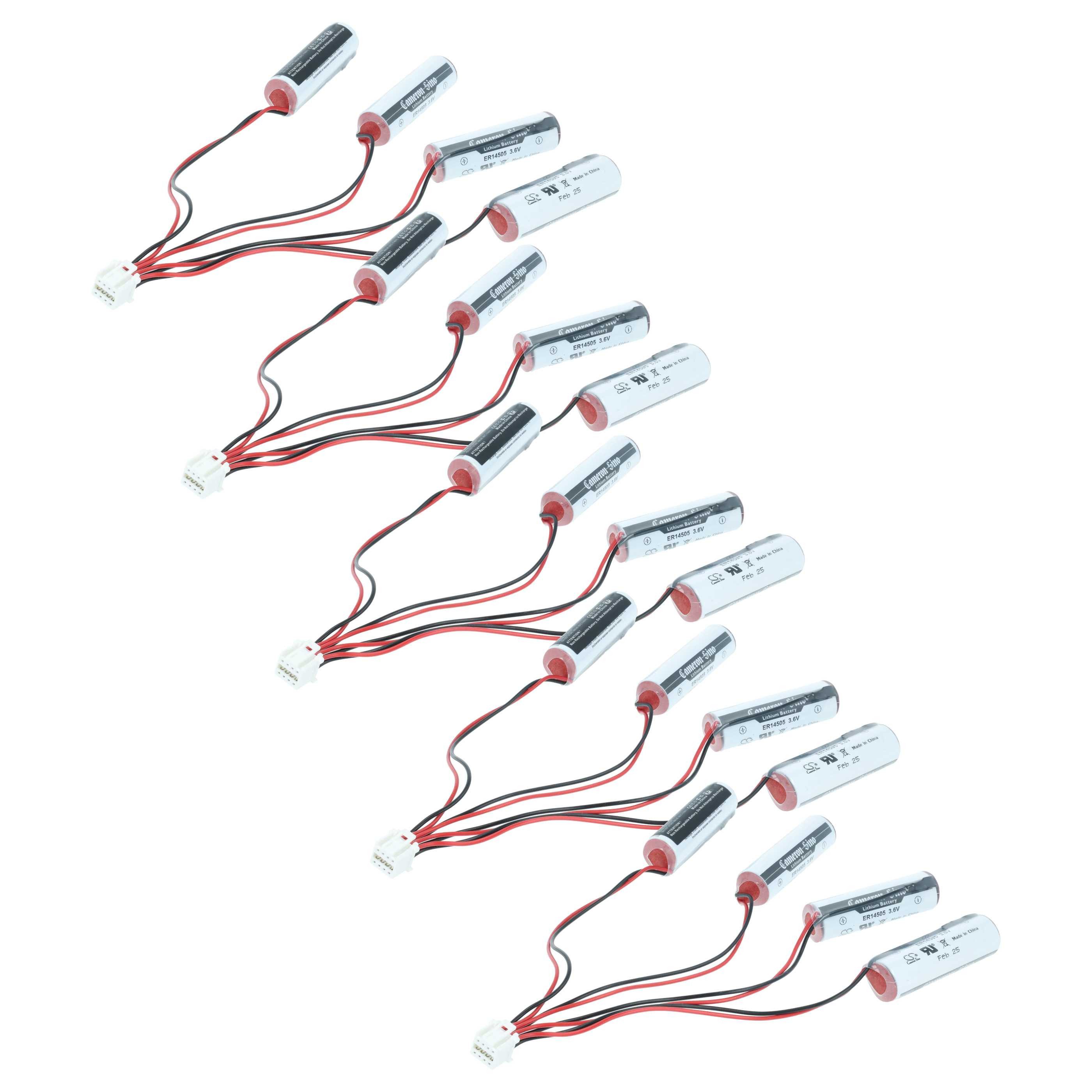 vhbw Batterie Ersatz für Yaskawa HW0470360-A für Industrieroboter (2400 Akku Batterie Li-SOCl2 2400 mAh (3,6 V, 5 St), Leistungsfähige Ersatz-Batterie für Roboter, Nicht wiederaufladbar