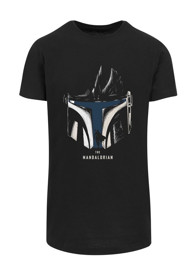 F4NT4STIC T-Shirt Star Wars The Mandalorian Helmet Silhouette Fan Merch  Print