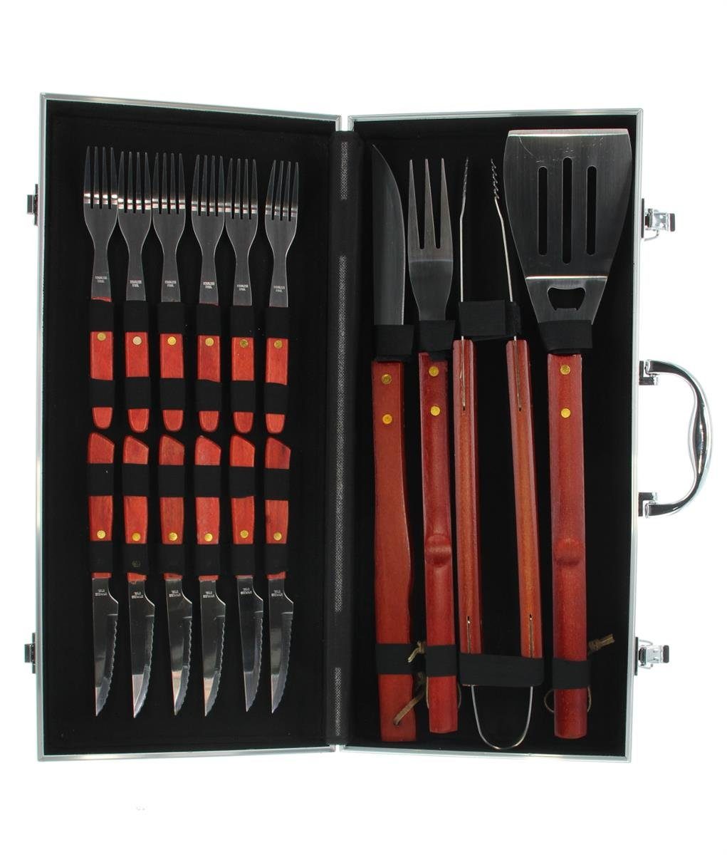 EDCO Grillbesteck-Set Grillbesteck mit Aluminiumkoffer Edelstahl BBQ 45535, (1 tlg)