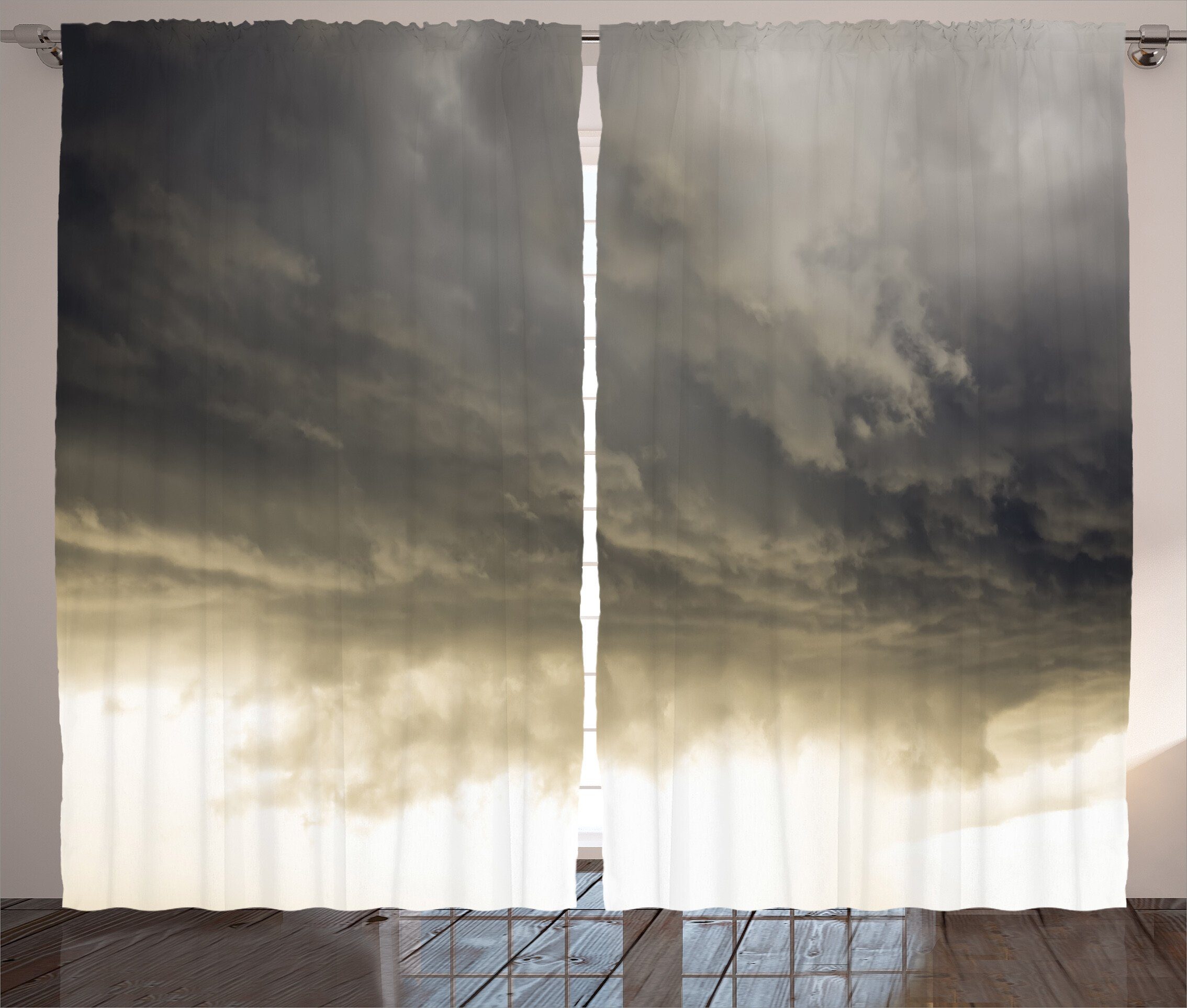 Gardine Kräuselband Haken, und Dark Sky Abakuhaus, Bewölkt Grau Hurricane Schlaufen mit Schlafzimmer Vorhang