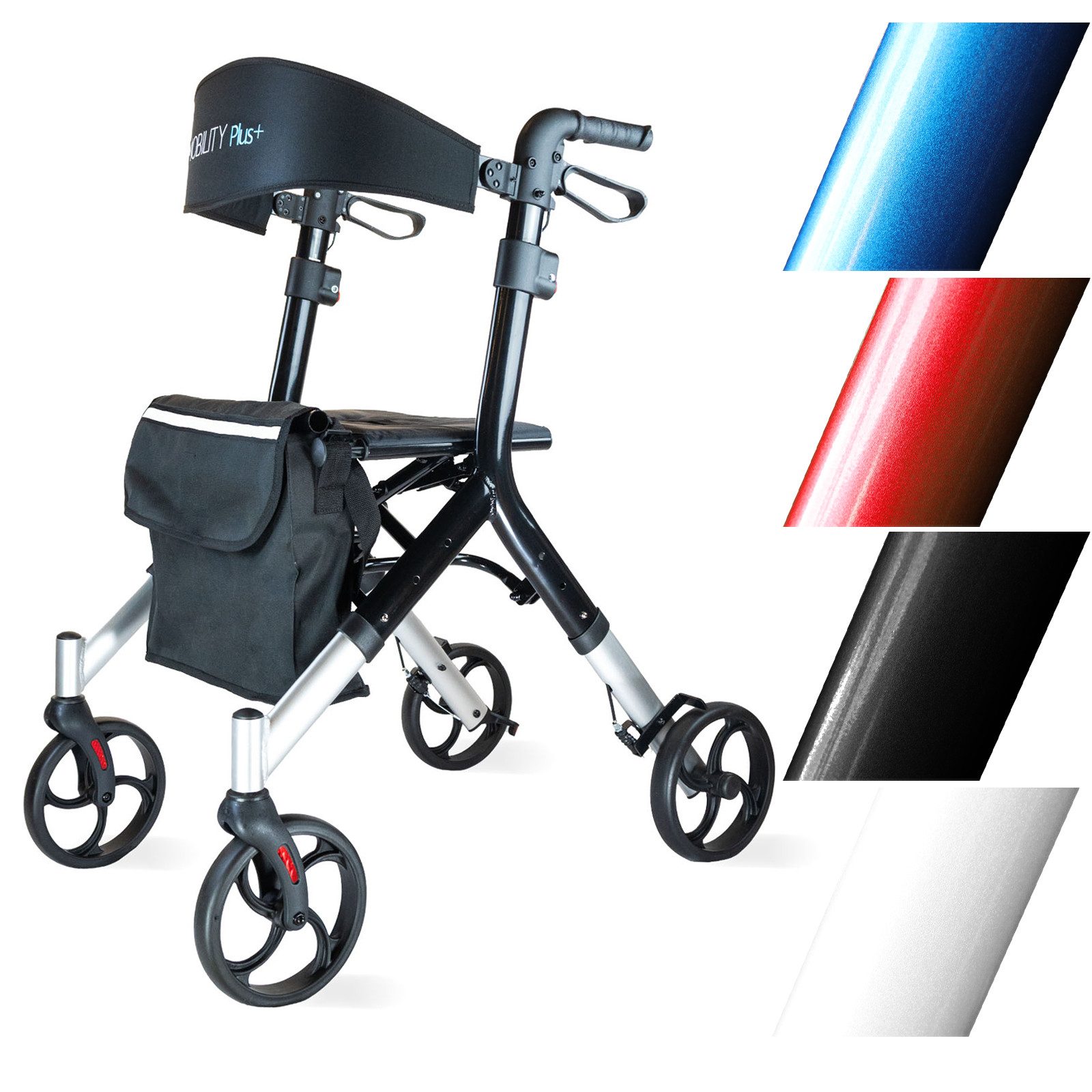 MOBILITY Plus+ Rollator DR10+, Gehwagen im Trend-Design - klappbar, höhenverstellbar u, inkl. Tasche