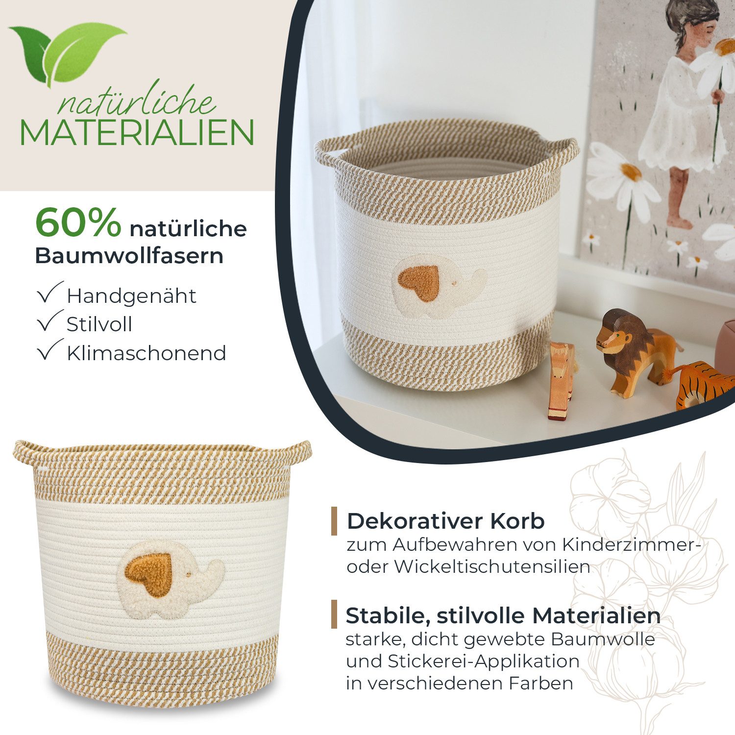 HMF Aufbewahrungskorb Aufbewahrungskorb mit verstärkten, verlängerten günstig online kaufen