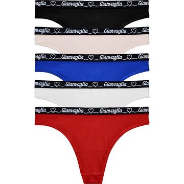 TEXEMP Tanga 5 bis 20 Damen Tanga String Baumwolle Unterwäsche Slips Höschen Set (5-St) Atmungsaktiv & Langlebig