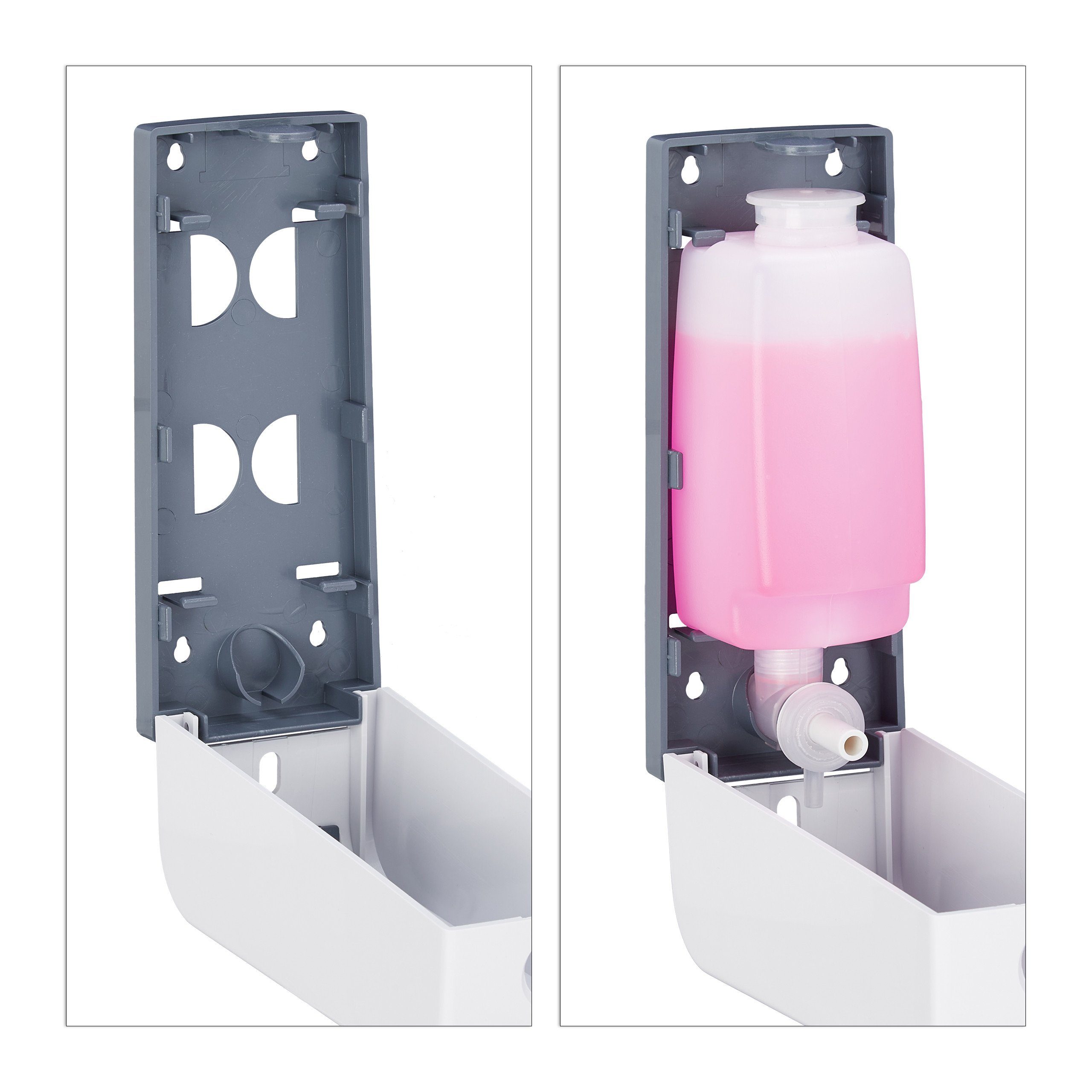 relaxdays Seifenspender 4 x Wandseifenspender