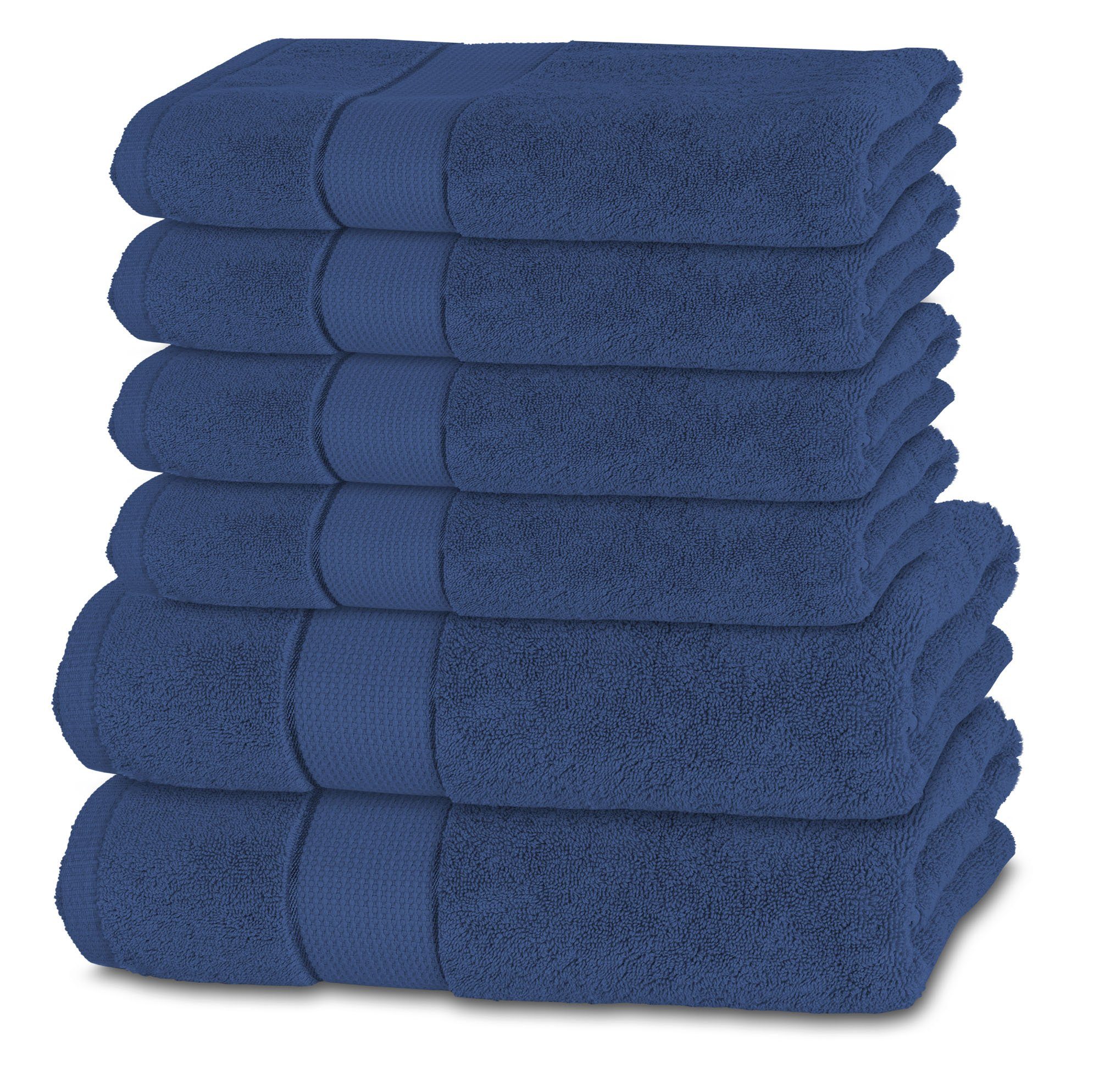 BANANALU Badetücher 2 Badetücher + 4 Handtücher Set 100% Baumwolle Qualität Frottiertuch, Baumwolle (1-St) Twilight Blue 19-3938