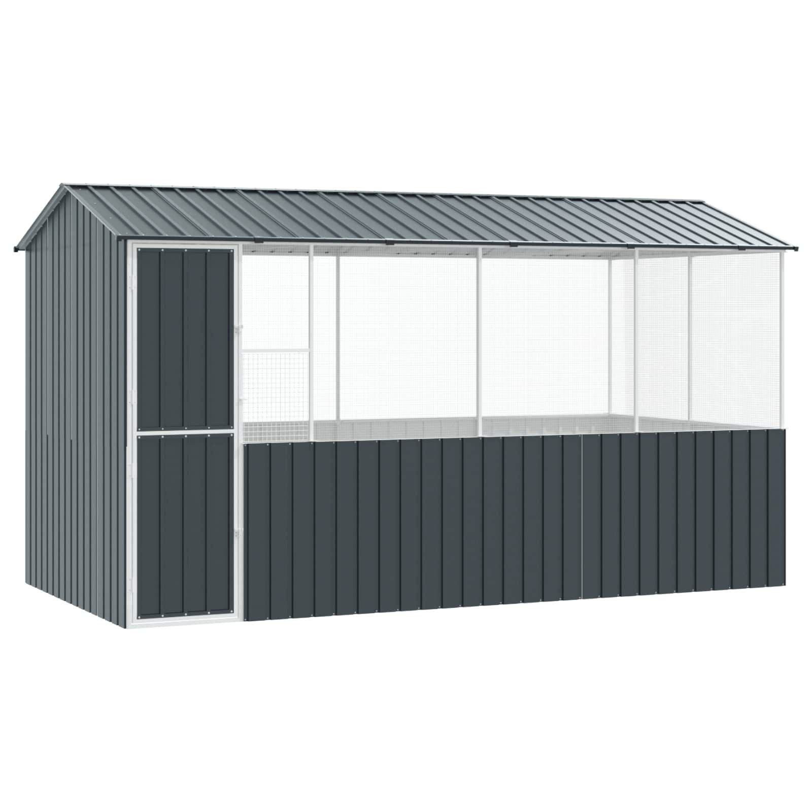 vidaXL, Vogelkäfig Anthrazit 410 x 210 x 230 cm Verzinkter Stahl