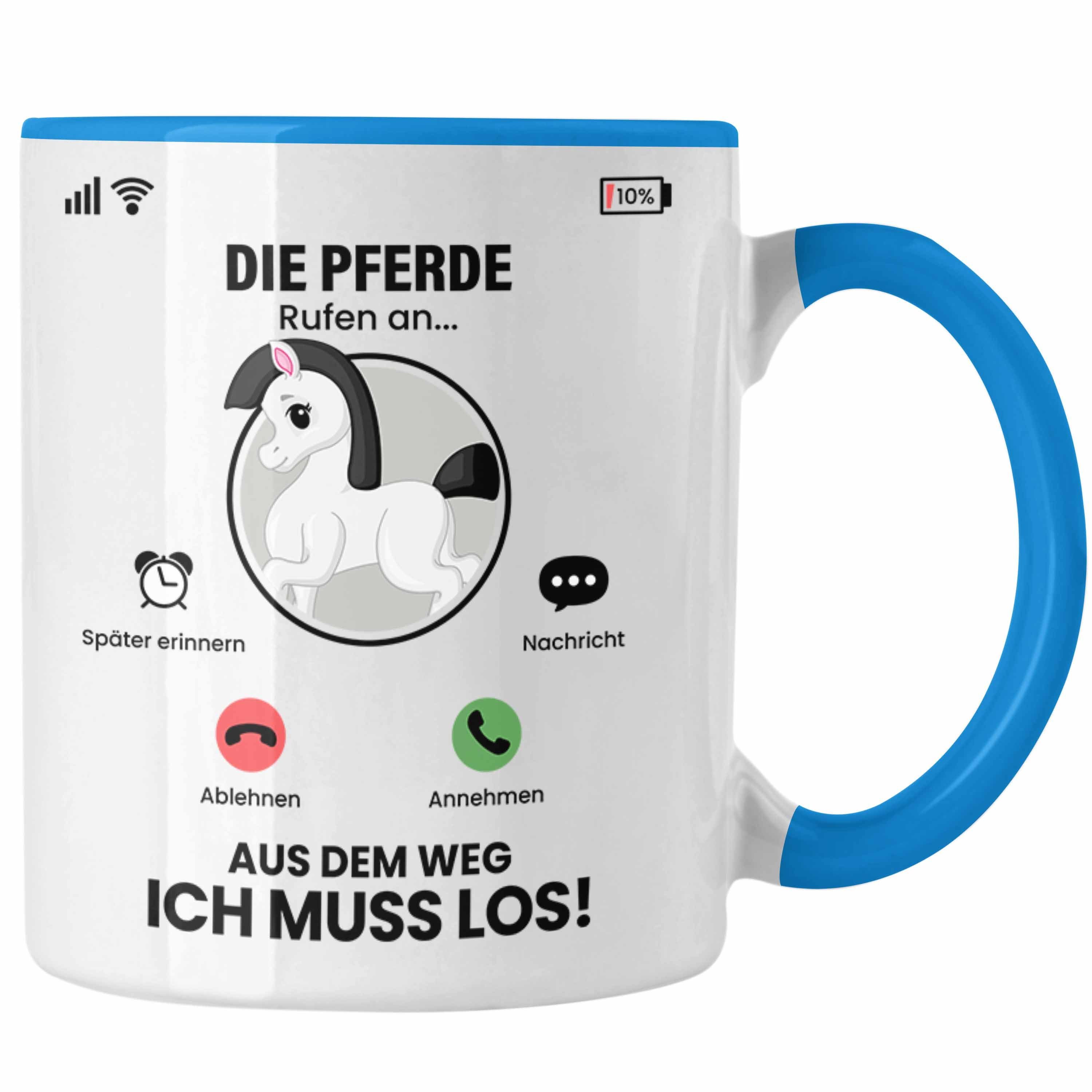 Trendation Tasse Die Pferde Rufen An Tasse Geschenk für Pferde Züchter Besitzer Geschen Blau