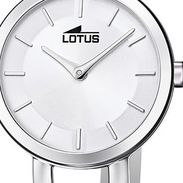 Lotus Quarzuhr Lotus Damen Armbanduhr Bliss 18746/1, (Analoguhr), Damenuhr rund, klein (ca. 28mm) Lederarmband silber