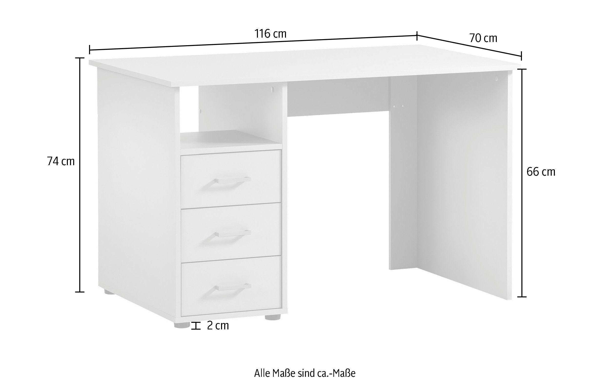 Schildmeyer Schreibtisch Baku, Breite 116 cm, Made in Germany günstig online kaufen