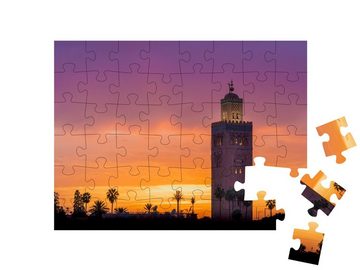 puzzleYOU Puzzle Koutoubia-Moschee, Marrakesch, Marokko, 48 Puzzleteile, puzzleYOU-Kollektionen Marokko