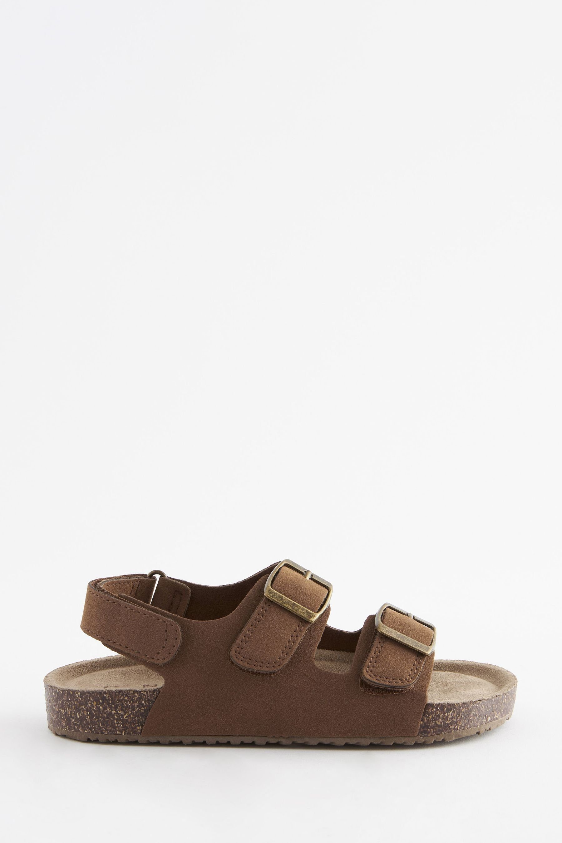 Next Ledersandalen mit überkreuzten Stoffriemchen Sandale (1-tlg) Tan Brown