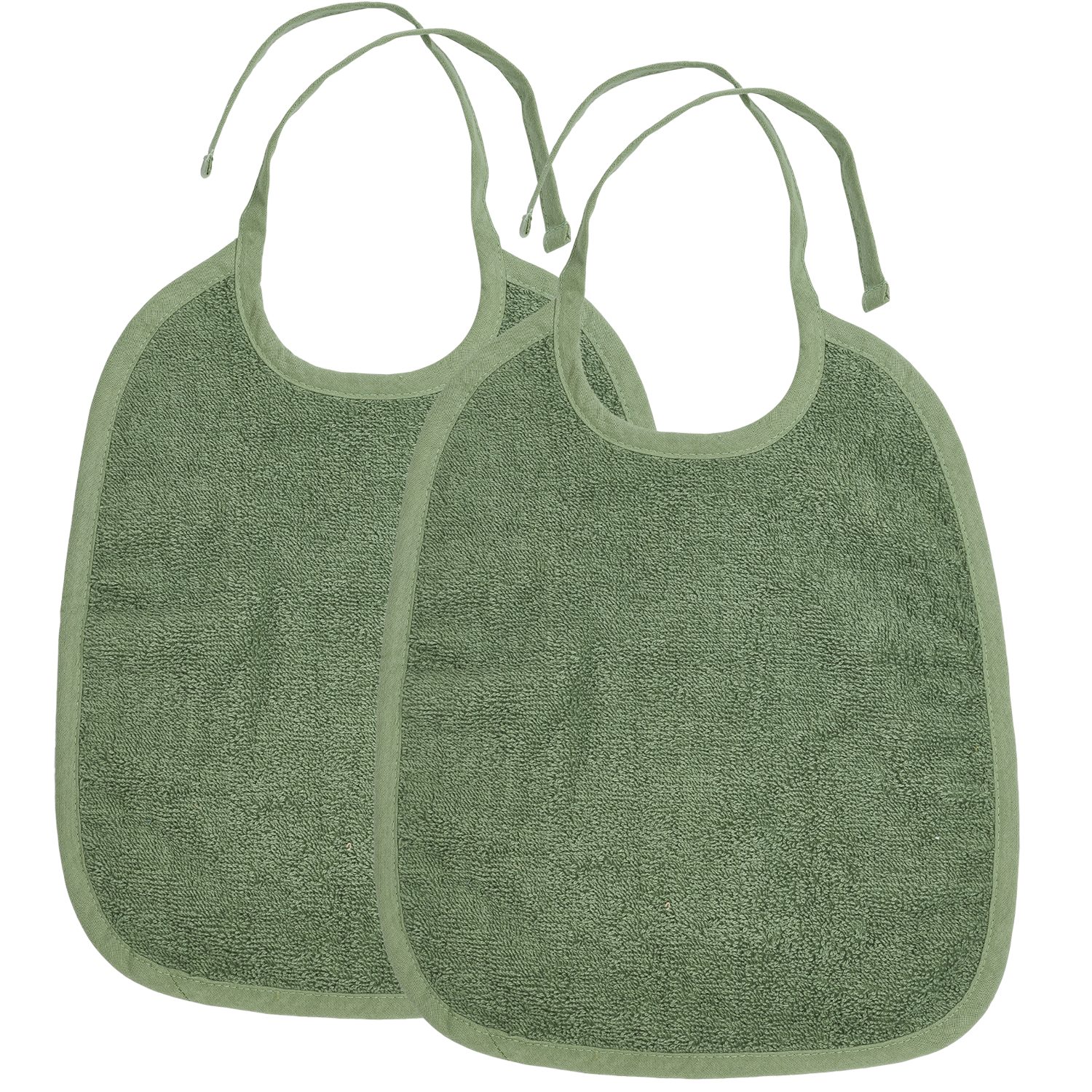 Meyco Baby Lätzchen Forest Green, (100% Baumwolle, 2-St), 25x34cm - 2-Pack