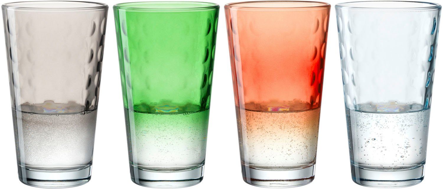 LEONARDO Gläser-Set OPTIC, 4-tlg., Glas, 540 ml, 4-teilig