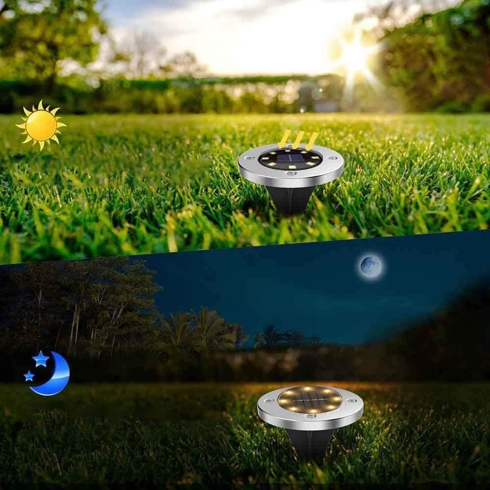 TUABUR Außen-Stehlampe Solares Bodenlicht im Warmweiß mit Freien, 8 6er-Set LEDs, 3000K