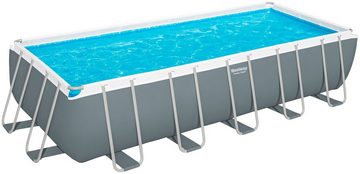 Bestway Framepool Power Steel™ (Komplett-Set), Frame Pool mit Sandfilteranlage 640x274x132 cm, grau