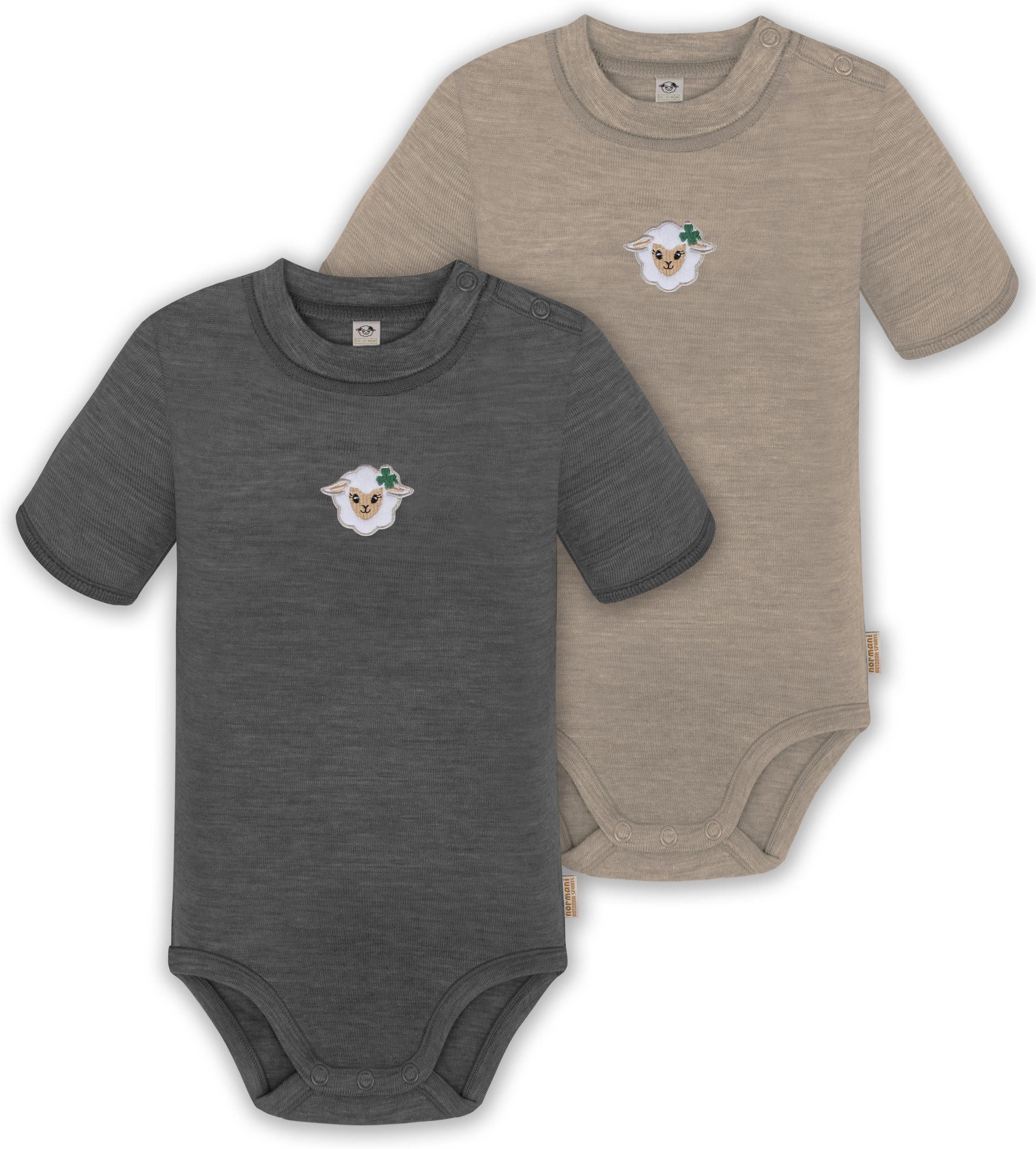 normani Kurzarmbody 2er Set Doppelpack Baby Merino Body Kurzarm Toddler-Bodysuit aus 100 % Merinowolle