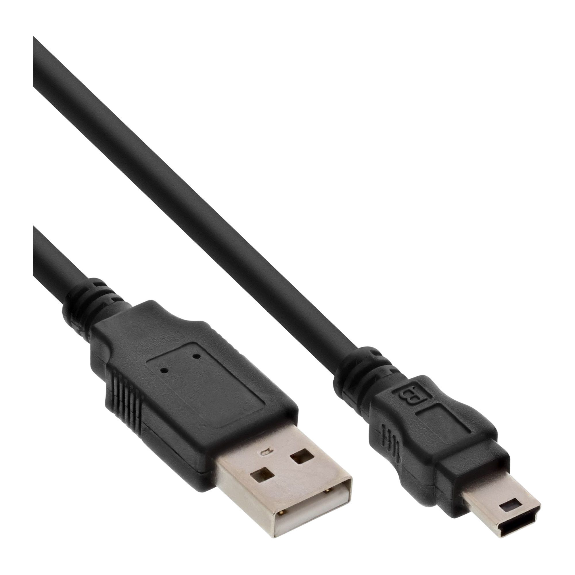 Inline InLine® USB 2.0 Mini-Kabel, USB A ST an Mini-B ST (5pol), schwarz, 1m USB-Kabel