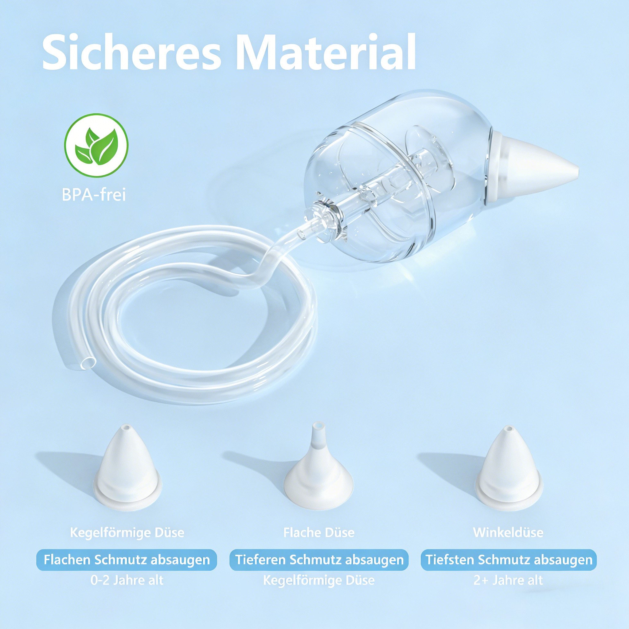 Luckice Nasensauger Elektrischer Nasensauger für Babys–9 Saugstufen,3 Aufsätze, BPA-frei, leise, mit Musikfunktion–Sanfte Nasenreinigung für Neugeborene & Kleinkinder