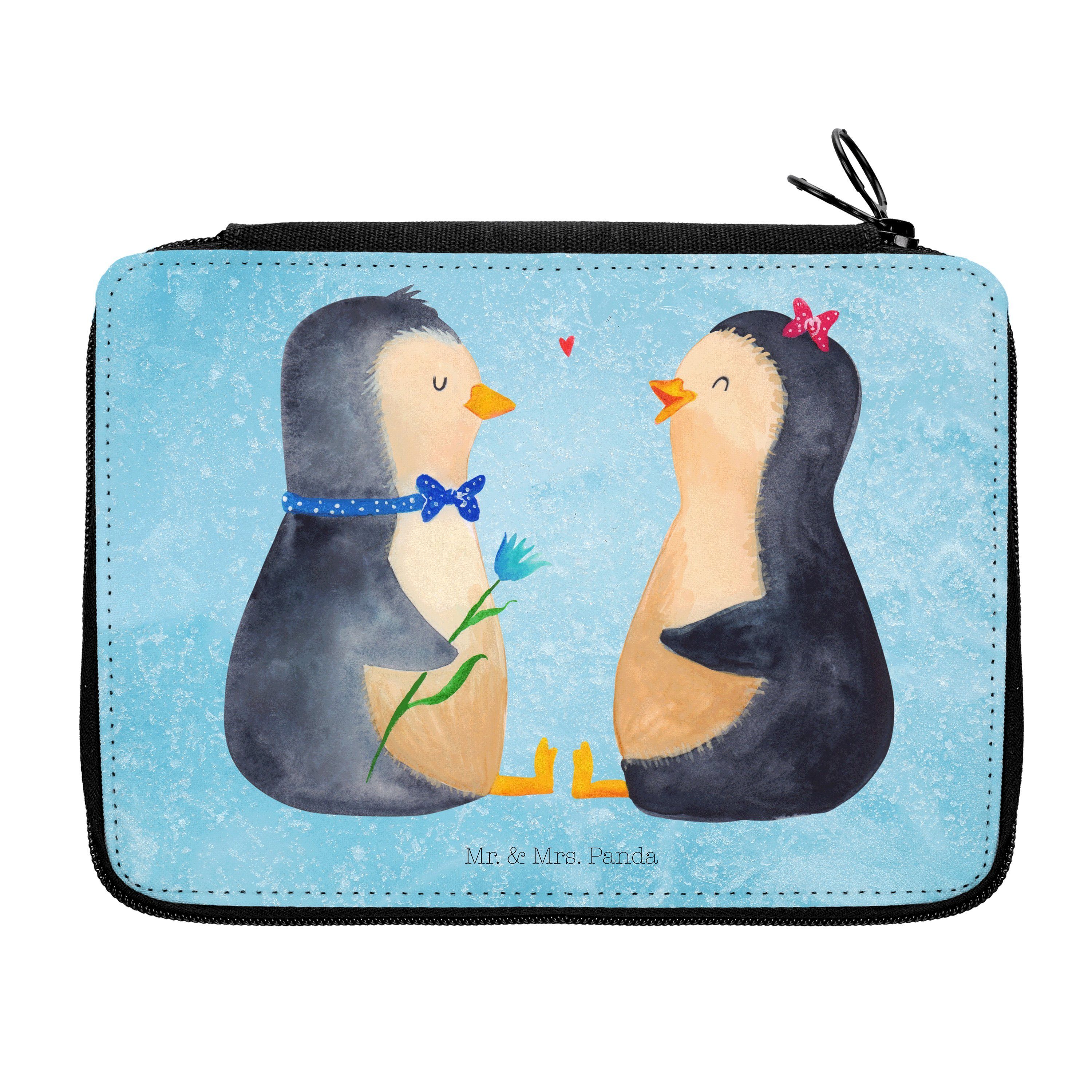 Mr. & Mrs. Panda Federmäppchen Pinguin Pärchen - Eisblau - Geschenk, Pinguine, Federmäppchen bedruck, (1-tlg)