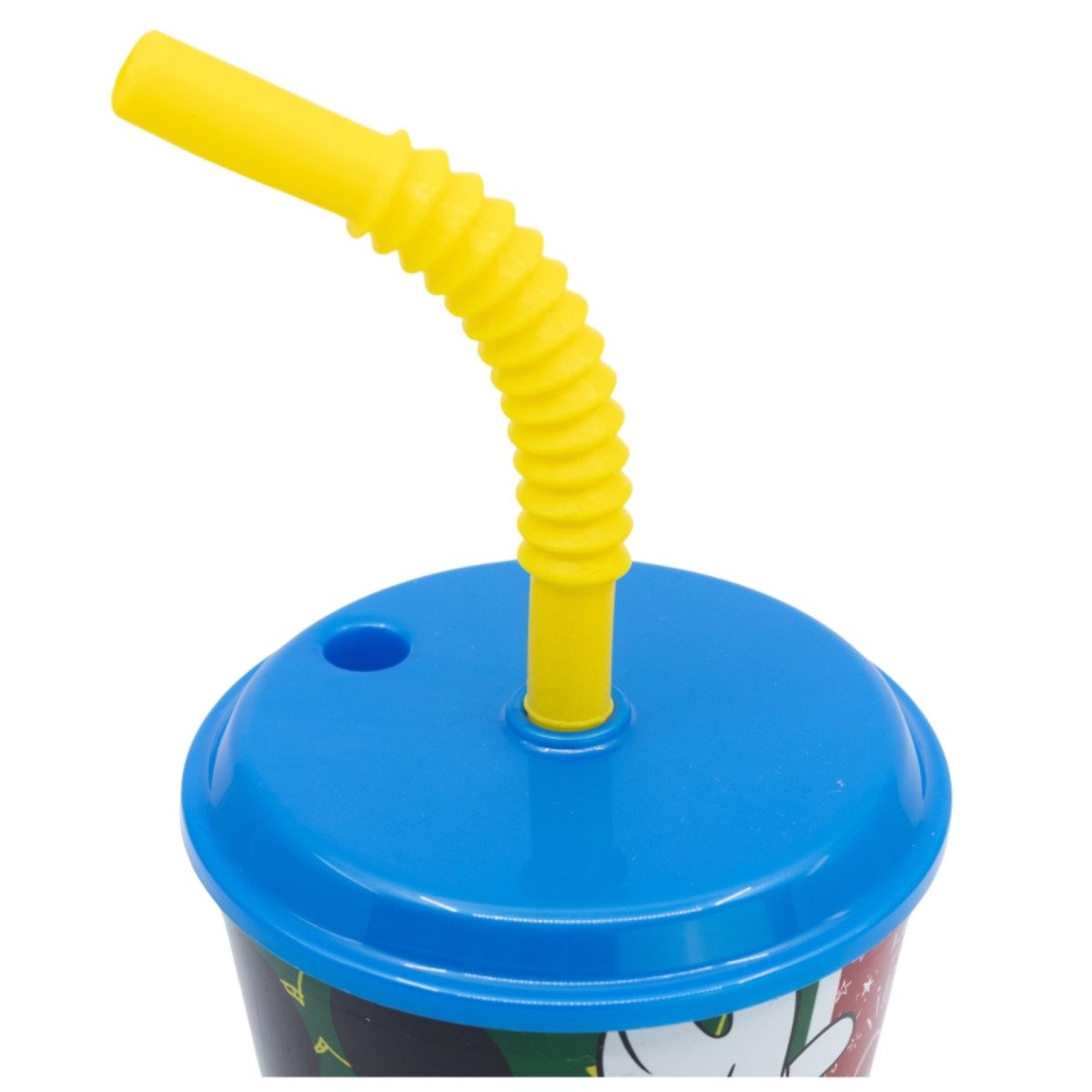 Disney Mickey Mouse Trinkflasche Trinkbecher 430 ml mit Deckel und Strohhalm