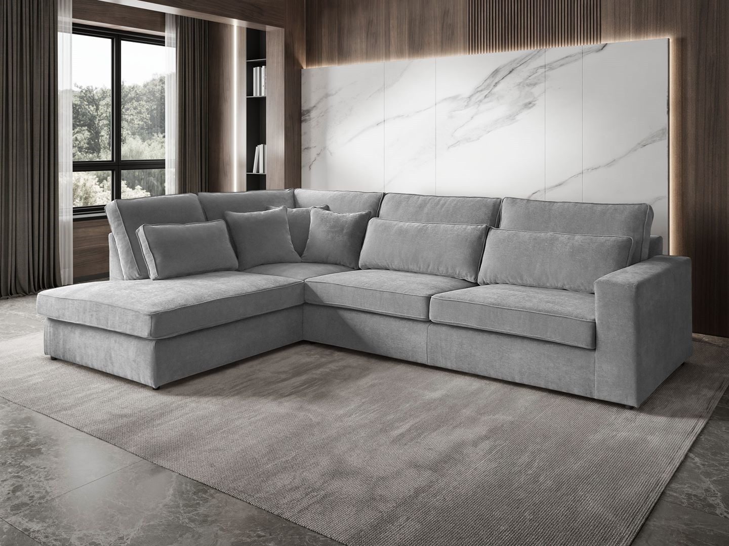 Beautysofa Ecksofa mit dekorativen Kissen PARMA, günstig online kaufen