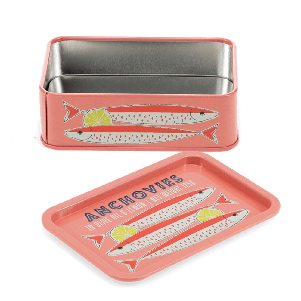 Rex London Aufbewahrungsdose Kleine Dose mit Deckel (Metalldose mit Retro-Aufdruck, 1 St., ca. 10 x 6,5 x 3,2 cm), Fisch, Lobster Motiv, ca. 10 x 6,5 x 3,2 cm
