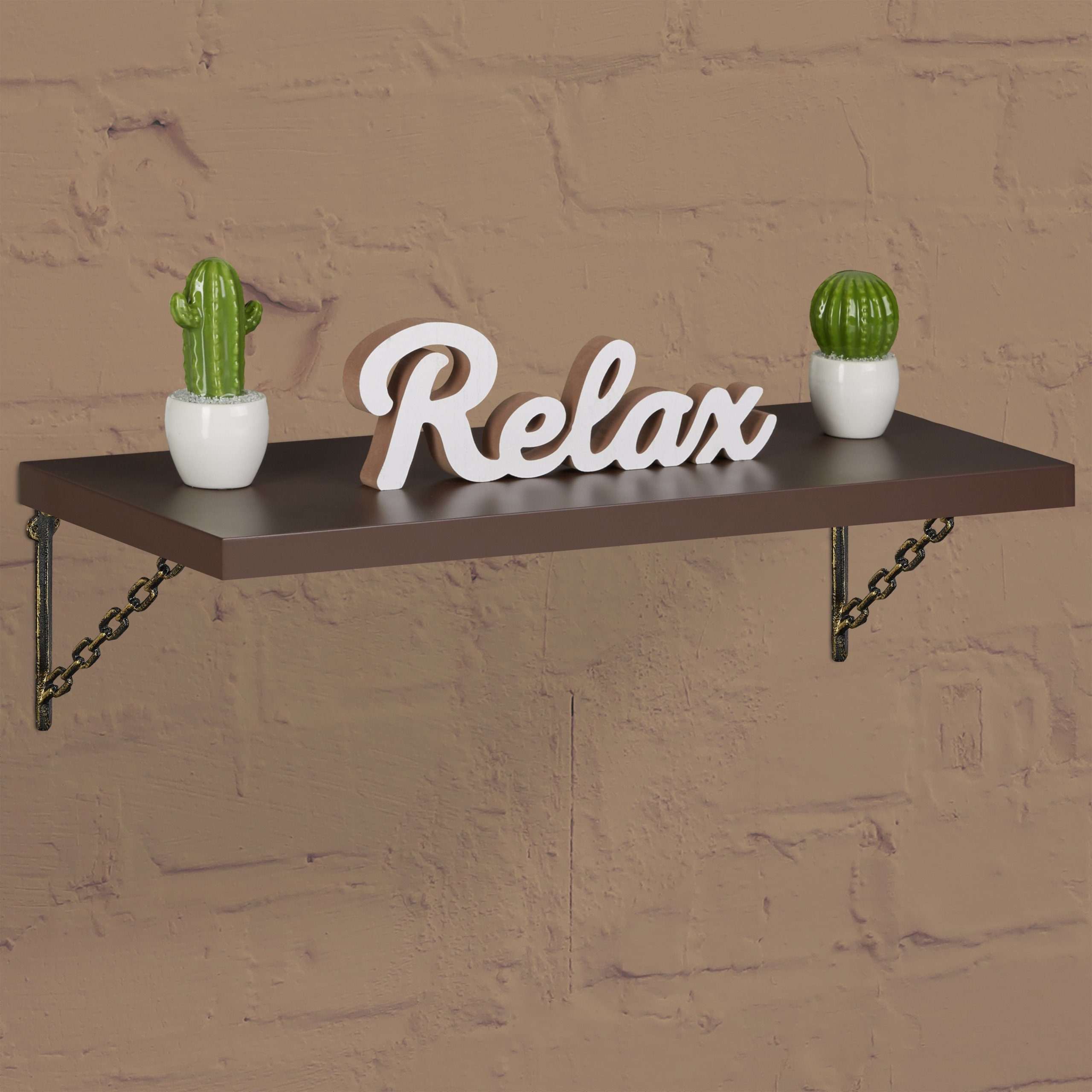 relaxdays Wandregalhalter 2er Set Regalwinkel Gusseisen günstig online kaufen