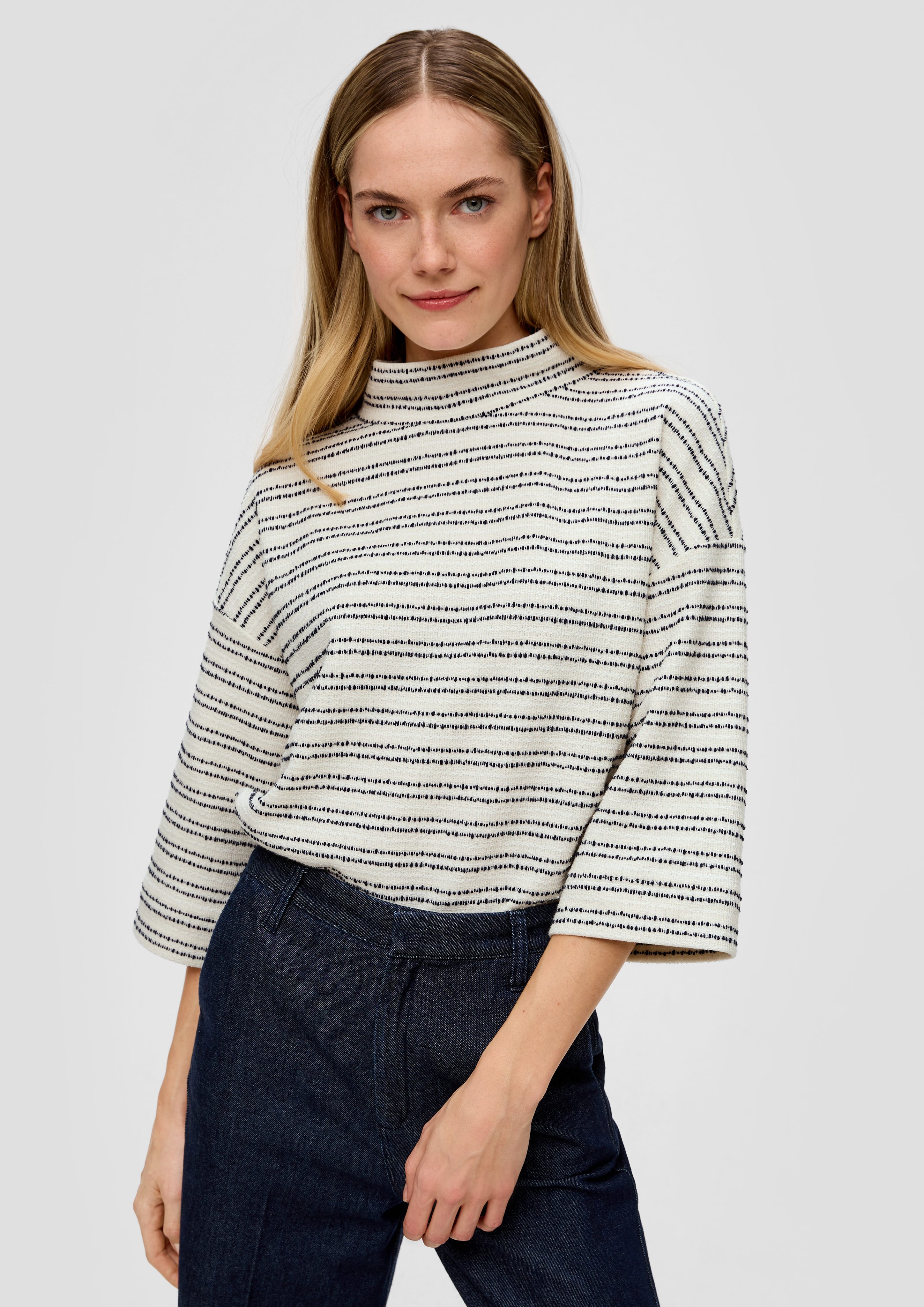 Sweatshirt Shirt mit Stehkragen