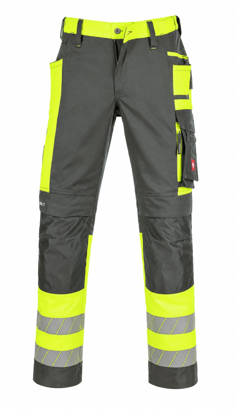 Engelbert Strauss Arbeitsbundhose Warnschutz-Bundhose e.s.motion 24/7 Herren anthrazit/warngelb hochwertige Reflexstreifen