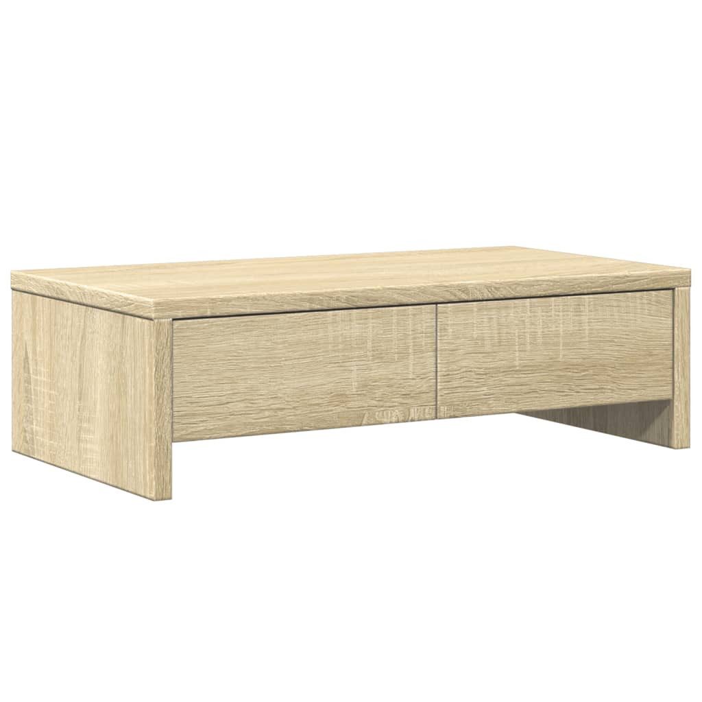 vidaXL Monitor-Halterung Monitorständer mit Schubladen Sonoma Eiche 50x27x15 cm
