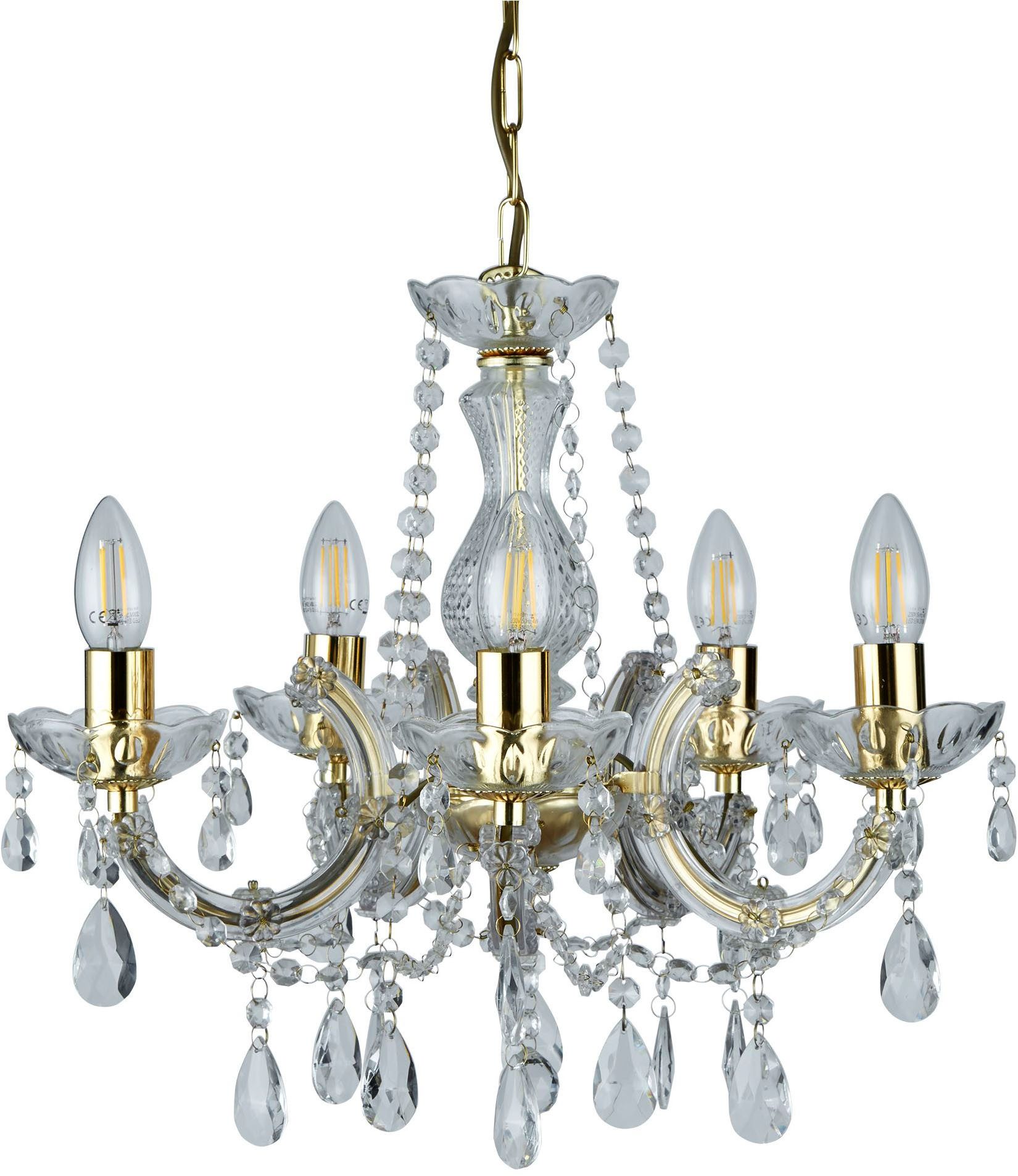 Searchlight Kronleuchter Marie Therese 5Lt Pendant, Leuchtmittel wechselbar – Bild 3 von 5