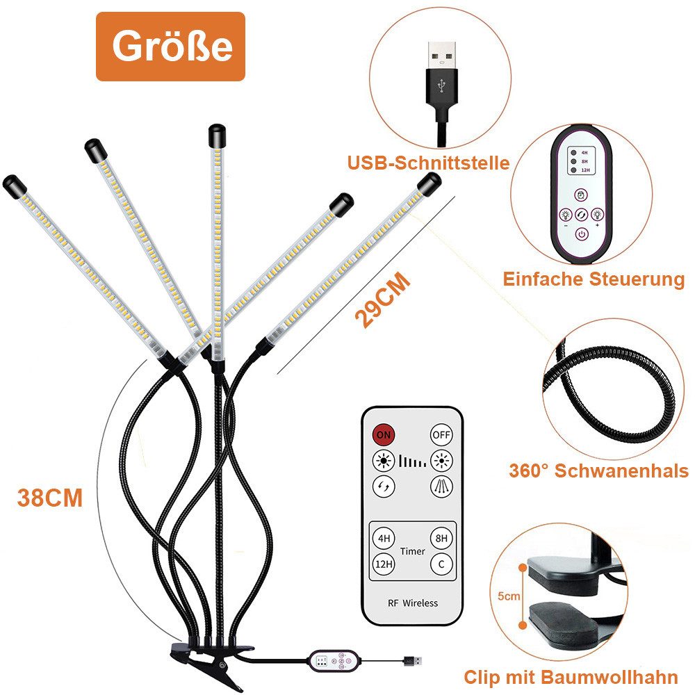 MUPOO Pflanzenlampe Pflanzenlampe,Vollspektrum Pflanzenlicht,Wasserdichte, günstig online kaufen