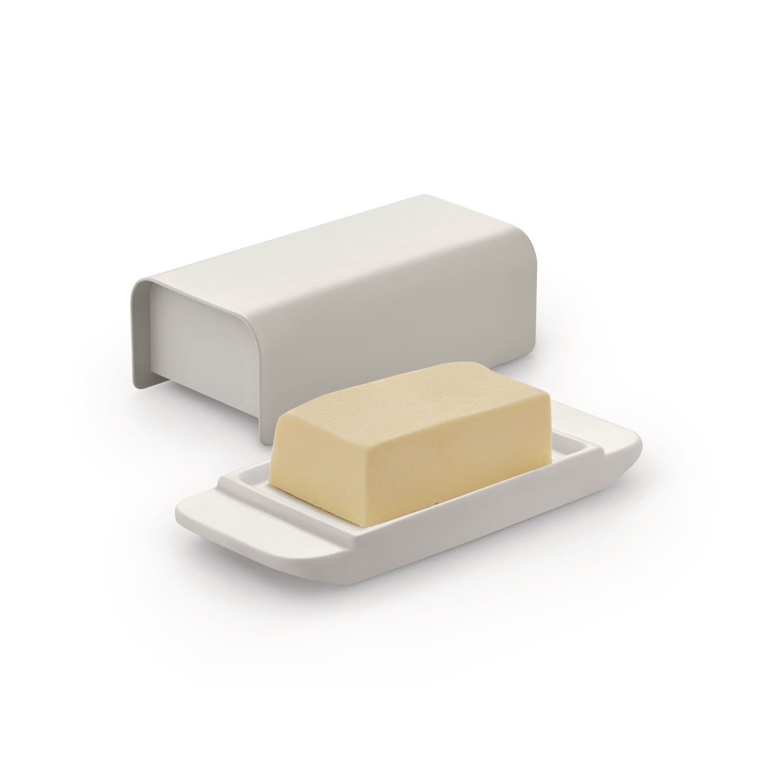 Alessi Butterdose Mattina Warm Grey, Porzellan, Metall