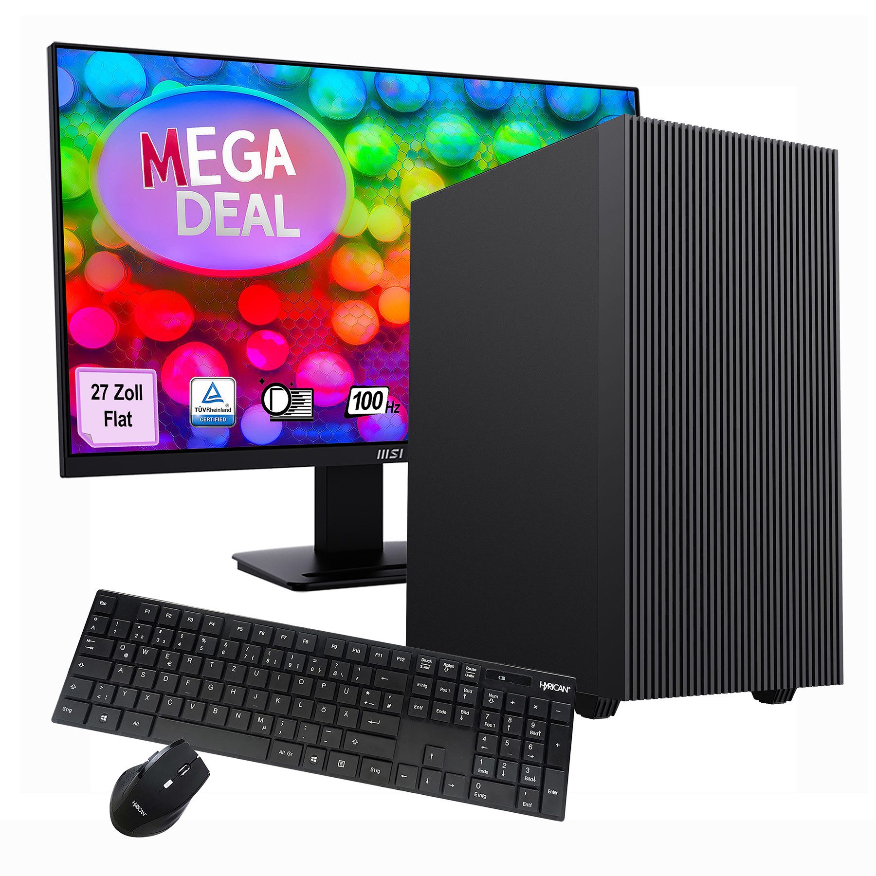GAMEMAX MegaDeal Multimedia-PC 2721 AMD Ryzen 5 5600GT 16GB 480GB SSD PC-Komplettsystem (27", AMD Ryzen 5 5600GT, Radeon Graphics on Board, 16 GB RAM, 480 GB SSD, Windows 11 + MSI PRO MP273A Monitor, 69cm (27)