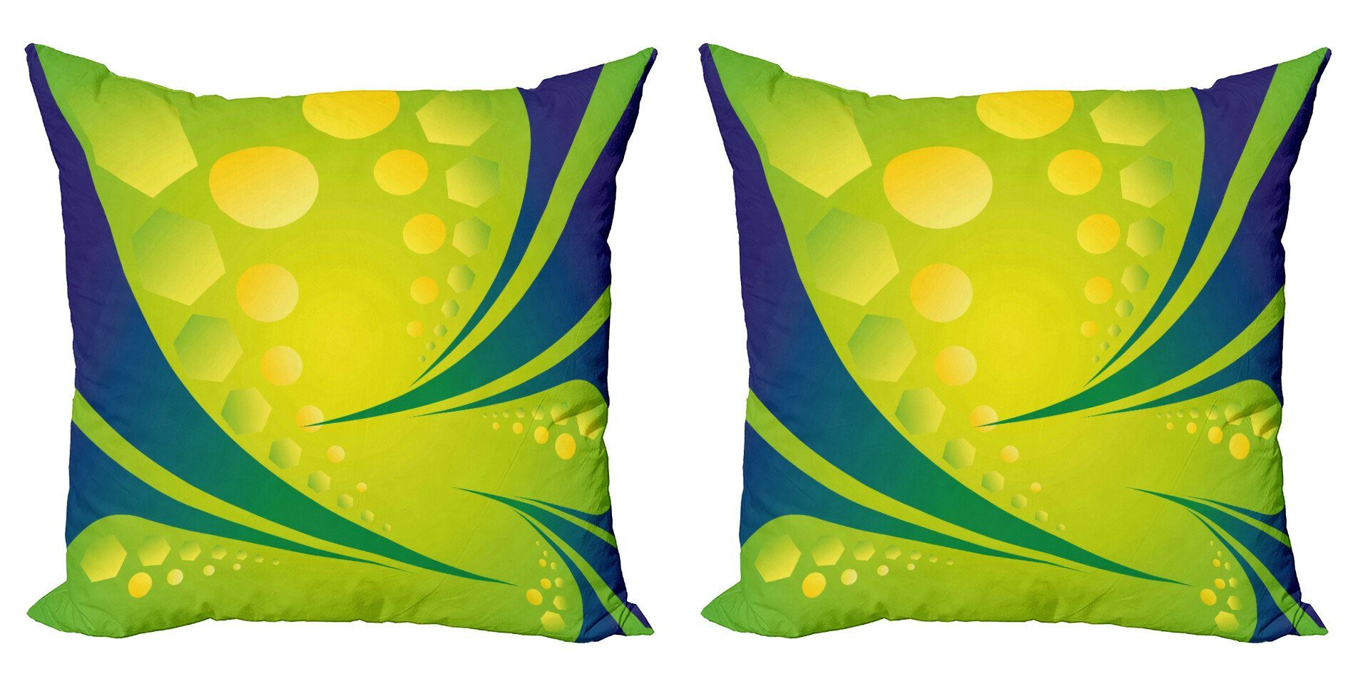 Kissenbezüge Modern Accent Doppelseitiger Digitaldruck, Abakuhaus (2 Stück), Brasilien Geometrische Grün Blau Kunst