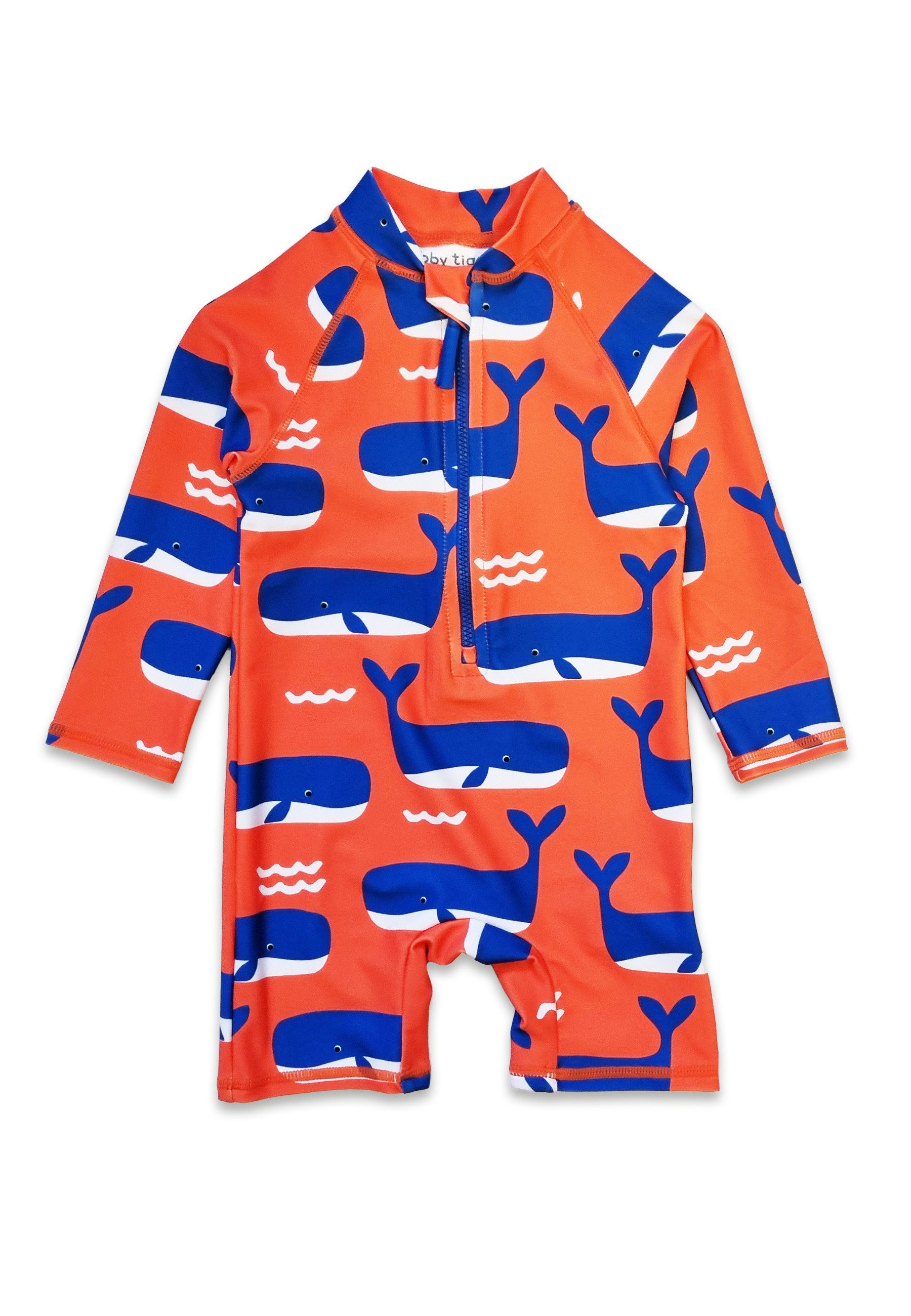 Toby Tiger Schwimmanzug Schwimmanzug mit Wal und Wellen Print