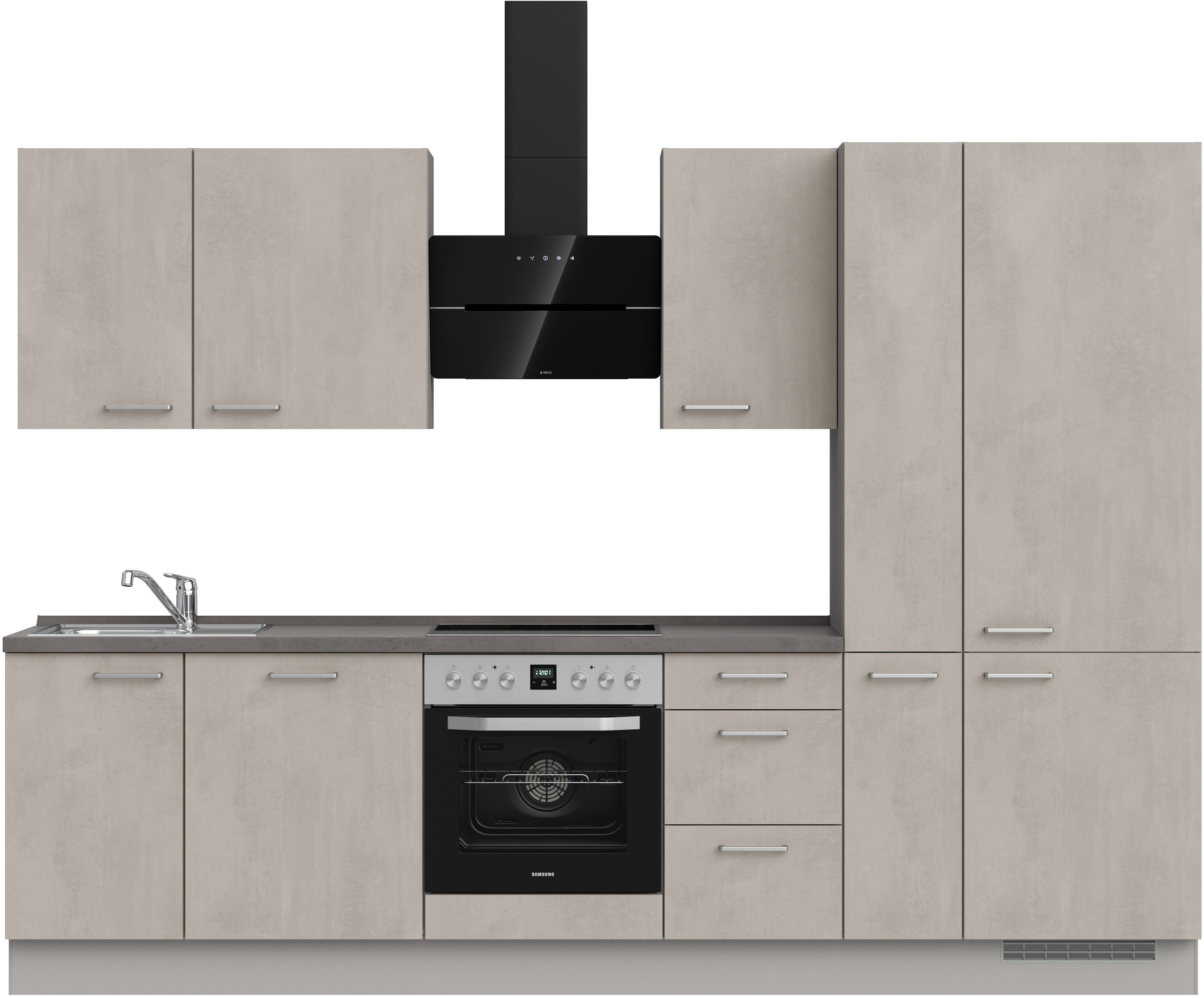 nobilia® Küchenzeile "Riva II", NEU: individuell anpassbar mit gratis Profi-Beratung, vormontiert, Breite 300 cm, Ausrichtung wählbar, wahlw. mit E-Geräten