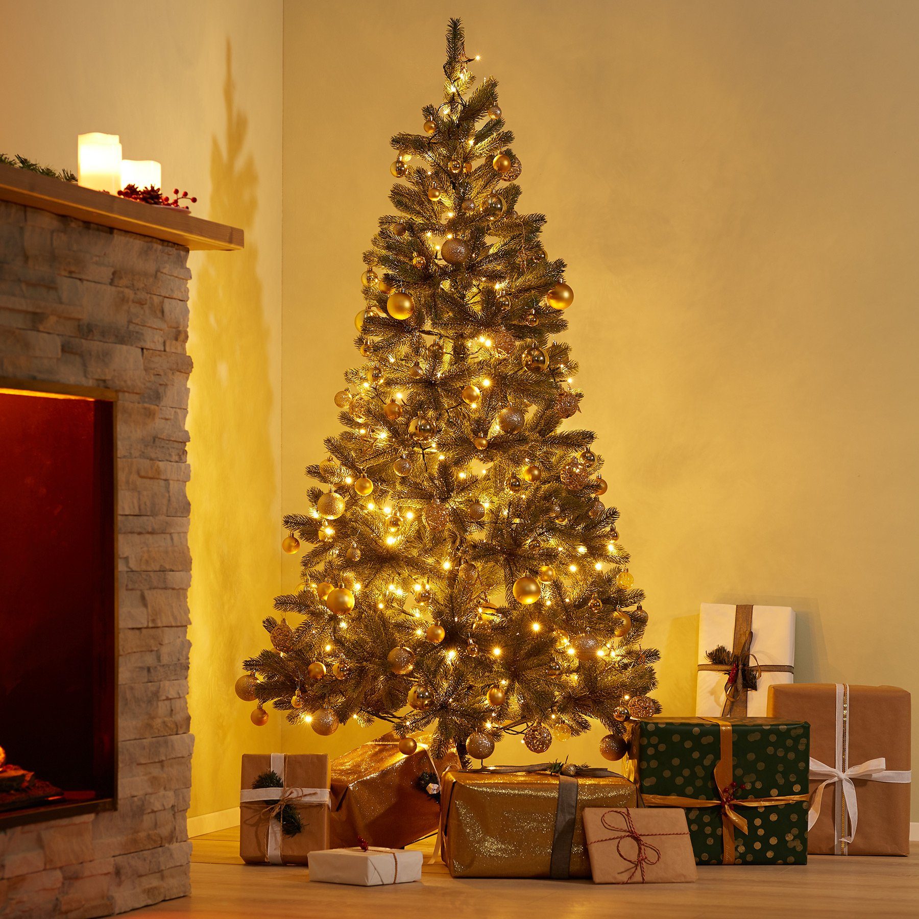 tectake Christbaumkerzen LED-Lichterkette, warmweiß günstig online kaufen