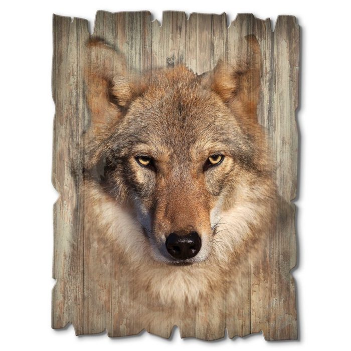 Artland Holzbild Wolf Wildtiere (1 St)