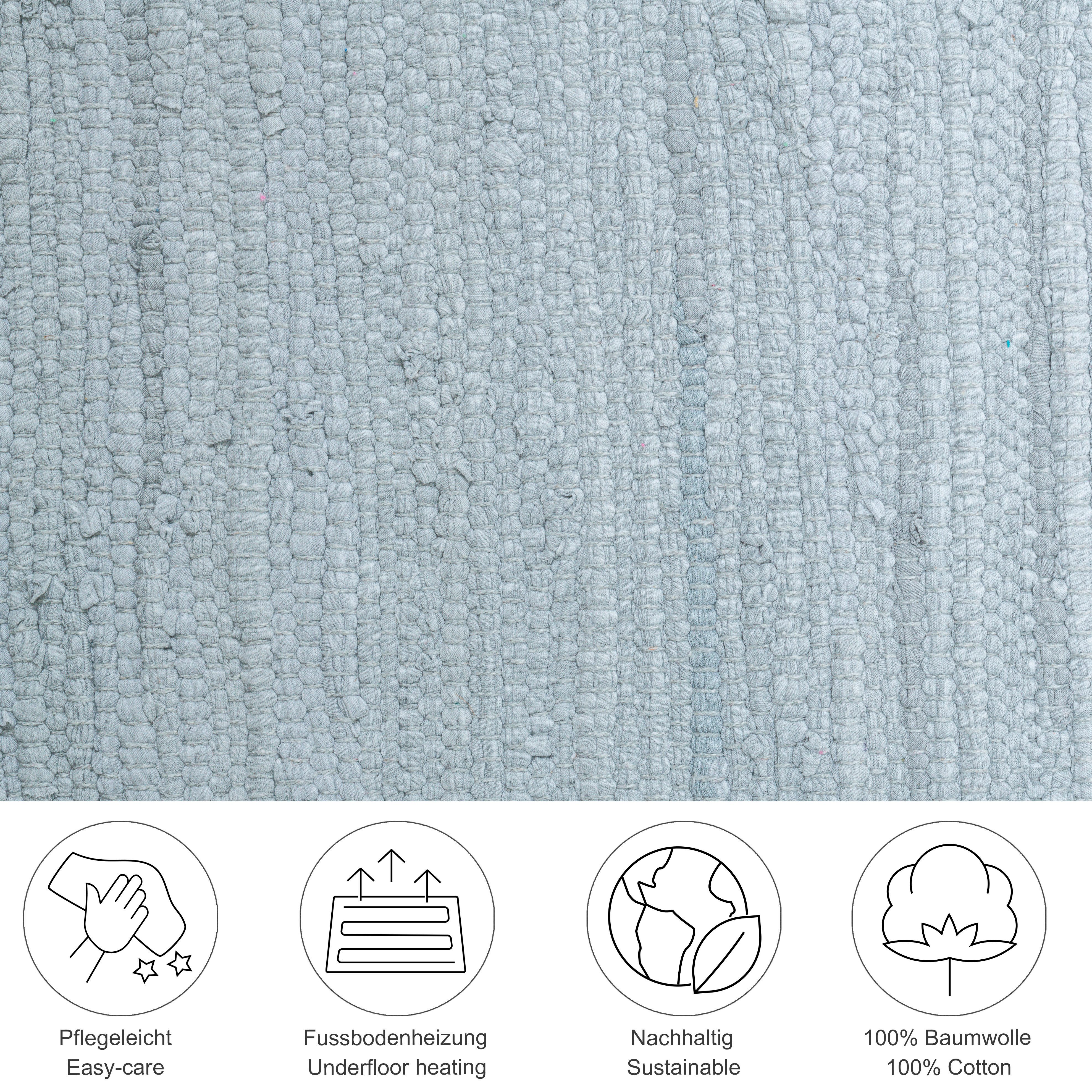 THEKO Teppich Happy Cotton Fleckerl, handgewebt, rechteckig, Höhe: 5 mm, Fl günstig online kaufen