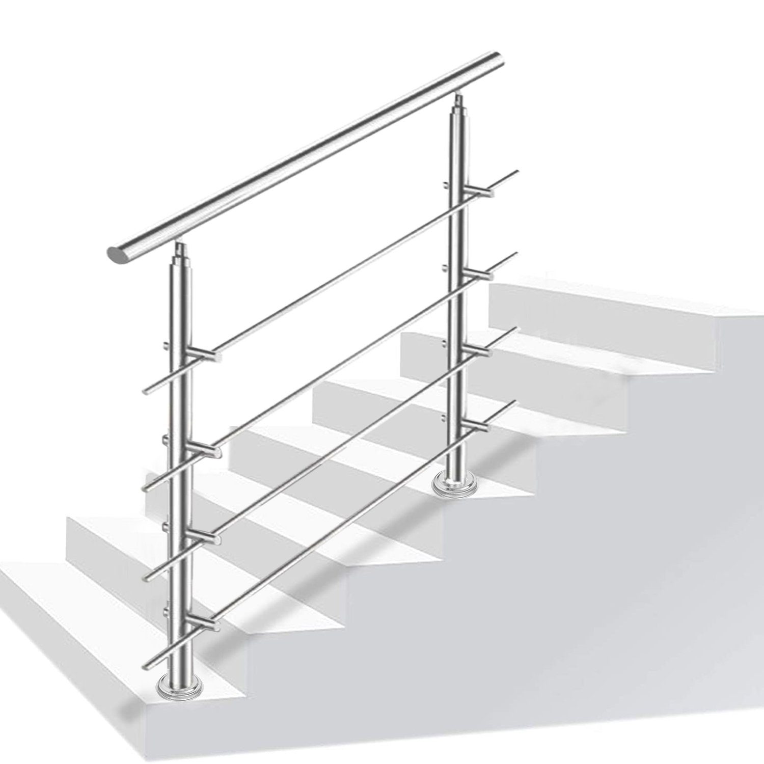 Clanmacy Treppengeländer Geländer Edelstahl Handlauf 80-160cm günstig online kaufen
