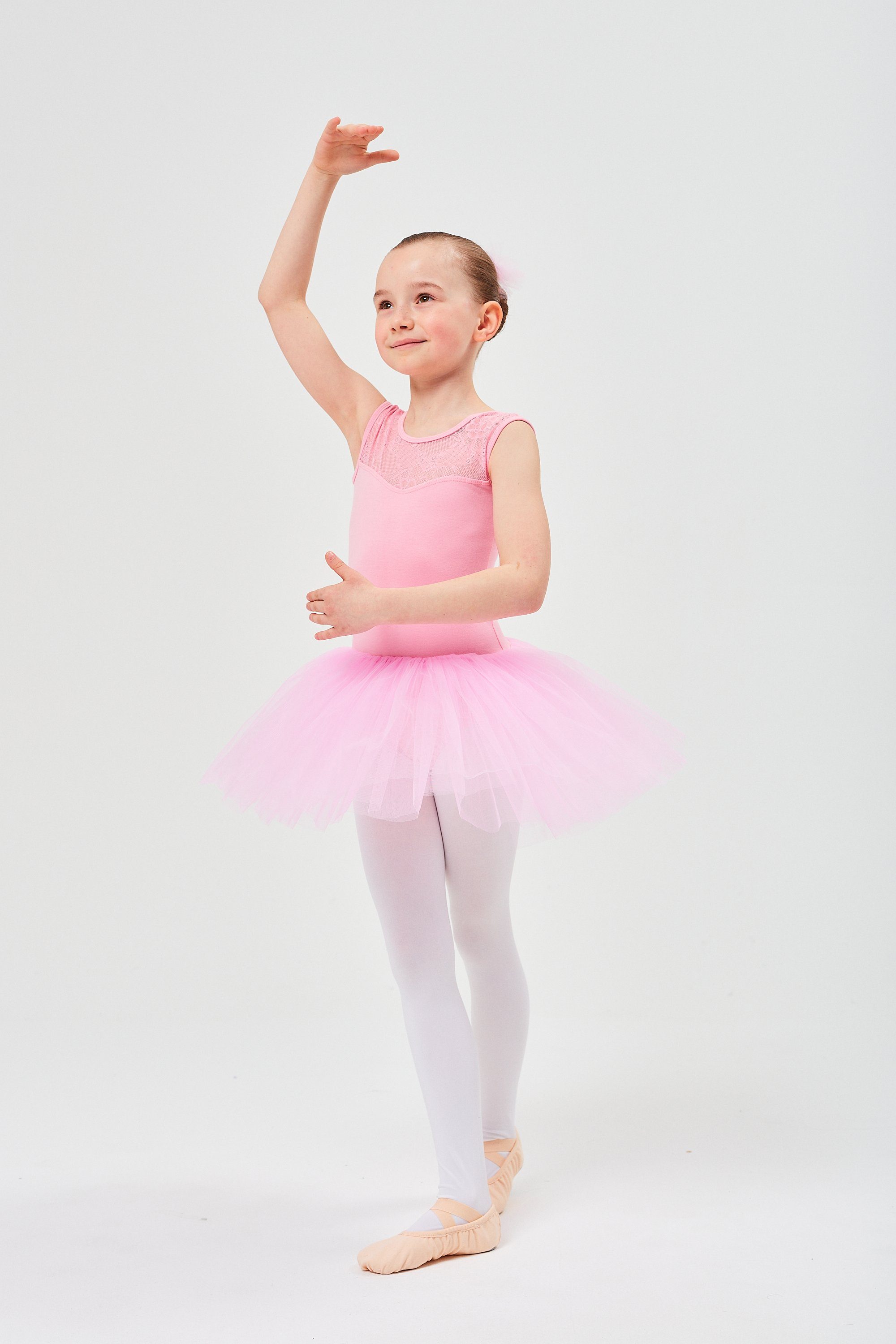tanzmuster Tüllkleid Ballett Spitzeneinsatz Mädchen mit aus mit Tutu langem Ballettkleid rosa Baumwolle weicher für Tüllrock